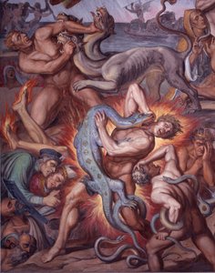 Helvede fra Dantes The Divine Comedy - Detail - Fresco