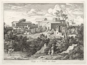 Udsigt over San Vitale, Rom af Joseph Anton Koch