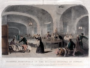 Florence Nightingale (1820-1910) på militærhospitalet i Scutari under Krimkrigen, 1856