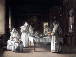 Frokost på Hospice i Beaune (olie på lærred(