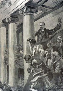 Anarkisten Auguste Vaillant kaster sin bombe af Joseph Belon