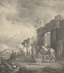 To ryttere ved en forfalden bygning af Joseph Bles