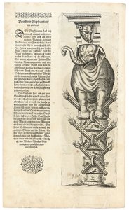 Søjle med figur af en elefant, 1604 af Joseph Boillot