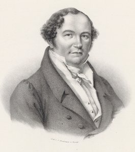 Portræt af komponisten Conradin Kreutzer 1780-1849. af Joseph Brodtmann