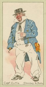 Kaptajn Cuttle, Dombey  Søn (farvelitografi) af Joseph Clayton (1856-1937) (after) Clarke