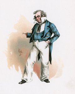 Kaptajn Cuttle, illustration fra "Character Sketches from Charles Dickens", ca. 1890 af Joseph Clayton Clarke