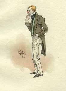 Uriah Heep fra David Copperfield (blæk og wc på papir) af Joseph Clayton Clarke