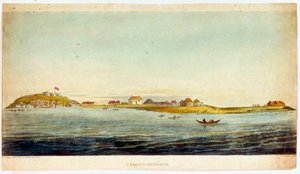 Øen Goree (farvelagt akvatinte) af Joseph Constantine Stadler