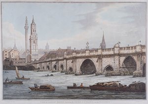 London Bridge old, London, 1790
