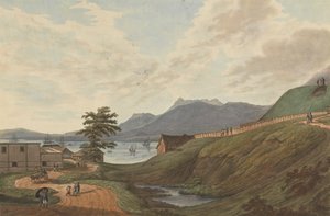 Spongy Lampu Hills Fort Marlborough, Bengkulu, Sumatera, 1799 af Joseph Constantine Stadler