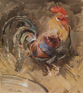 Minorca-hanen (gouache på linned) af Joseph Crawhall
