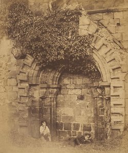 Kirkstall Abbey. Døråbning på nordsiden, 1850