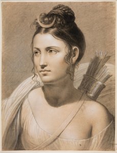 Diana (kridt på papir) af Joseph Ducq