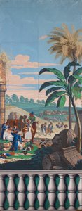 Scenisk Baggrund: Slaget ved Heliopolis af Joseph Dufour