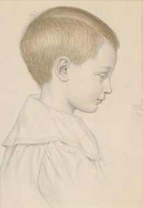 Skitse af et drengehoved, 1906 (blyant og wc på papir) af Joseph Edward Southall