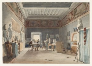 Et studie i Villa Medici, Rom af Joseph Eugène Lacroix