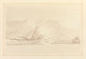 Lodore Cottage klipper og falder af Joseph Farington