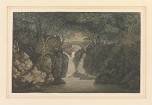 Nedre vandfald Rydal af Joseph Farington