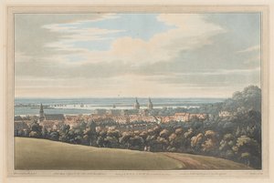 Udsigt over Greenwich og ned ad floden, 1795 (akvatint) af Joseph Farington