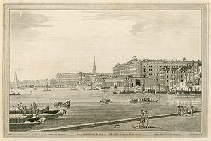Udsigt over Somerset Place, Adelphi osv. fra Temple Garden af Joseph Farington