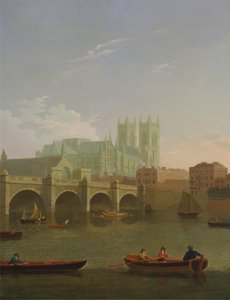 Westminster Abbey og Bridge af Joseph Farington