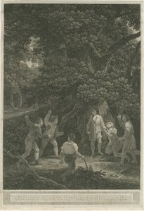 Boscobel - The Royal Oak: gravering, april 1800 af Joseph Farrington