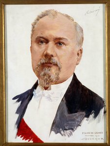 Portræt af Raymond Poincare (1860-1934) republikkens præsident. Maleri af Joseph-Felix Bouchor (1853-1937) 20. århundrede søn. 0,33x0,24 m OBS! Brug af dette værk kan være underlagt en anmodning om tredjepartsgodkendelse eller yderligere gebyrer