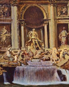 Rom: Trevi-fontænen (farvelitografi)