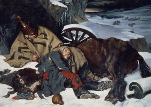 Scene fra tilbagetoget fra Rusland af Joseph Fernand Boissard de Boisdenier