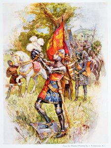 Edward den sorte prins ved slaget ved Crecy i 1346, illustration fra 