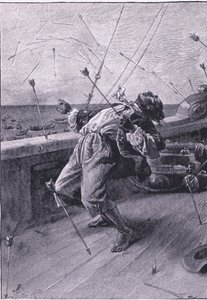 De lod deres pile flyve og dræbte stakkels fredag (litho) af Joseph Finnemore