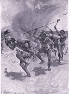 De dansede alle rundt om et bål (litho)