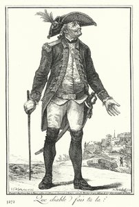 Hvad fanden laver du der? (gravering) af Joseph Franz von (after) Goez