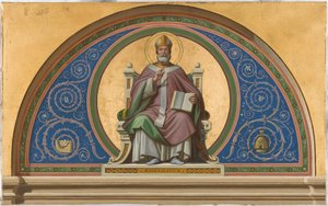 Skitse til Saint-Ambroise kirke: Saint Ambroise, ca. 1866 (olie på lærred) af Joseph Frederick Charles Soulacroix