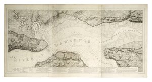 En plan over Quebec og omegn med dens forsvarsværker, ca. 1781 (koloreret stik) af Joseph Frederick Wallet DesBarres