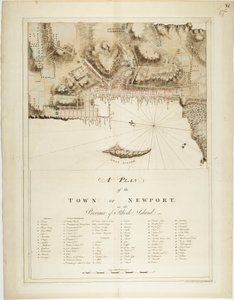 En plan over byen Newport i provinsen Rhode Island