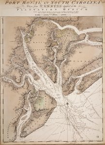 Kort over Port Royal i South Carolina, Amerikas Forenede Stater af Joseph Frederick Wallet DesBarres