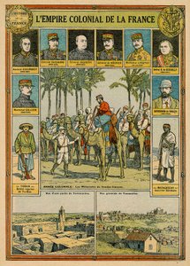 Det franske kolonirige, slutningen af det 19. - begyndelsen af det 20. århundrede (farve litho) af Joseph Girard