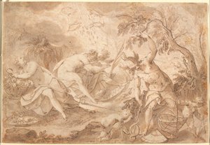 Forskellige guder og gudinder: Ceres, Venus, Mars og Merkur af Joseph Heintz d.Æ.