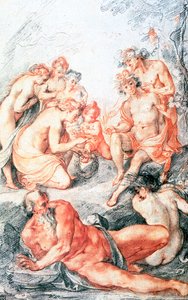 Studie, dåb af et barn, c1584-1609