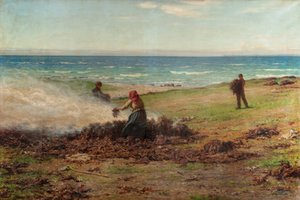Kelp Burning (olie på lærred) af Joseph Henderson