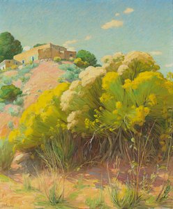 Taos Studio (olie på lærred) af Joseph Henry Sharp