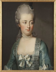 Portræt af ærkehertuginde Marie Antoinette af Østrig (1755-1793), franskmændenes dronning, af Hickel, Josef (1736 -1807). Olie på lærred. Mål: 65x50 cm. Nationalmuseum Stockholm