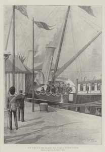 Tilbage til Erin igen, dronningen er ved at lande ved Kingstown Harbor af Joseph Holland Tringham