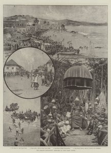 Ashanti-ekspeditionen, skitser ved Cape Coast Castle af Joseph Holland Tringham