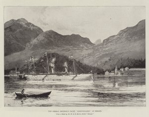 Den tyske Kejsers Yacht Hohenzollern ved Bergen af Joseph Holland Tringham