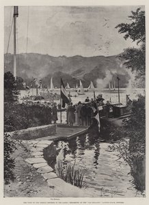 Besøget af den tyske kejser til søerne, indskibning på Old England Landing-Stage, Bowness af Joseph Holland Tringham