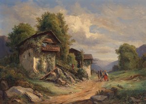 Joseph Höger Landlig idyl 1852 af Joseph Hoger