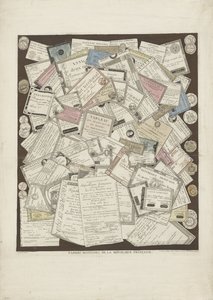 Frans papiergeld Møntpapirer fra den franske republik (titel på objekt) af Joseph Hunin