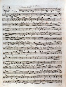 Side med partitur af Symfoni i u-dur af Pleyel af Joseph Ignace Pleyel